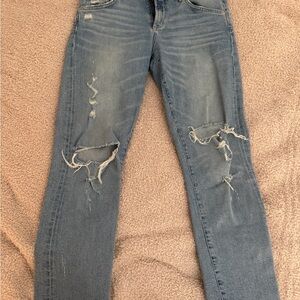 Distressed Blue Jeans